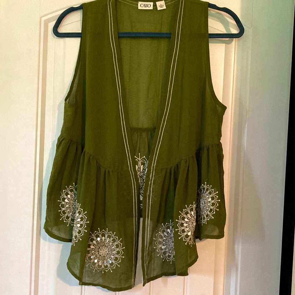 Sheer boho vest with sequins